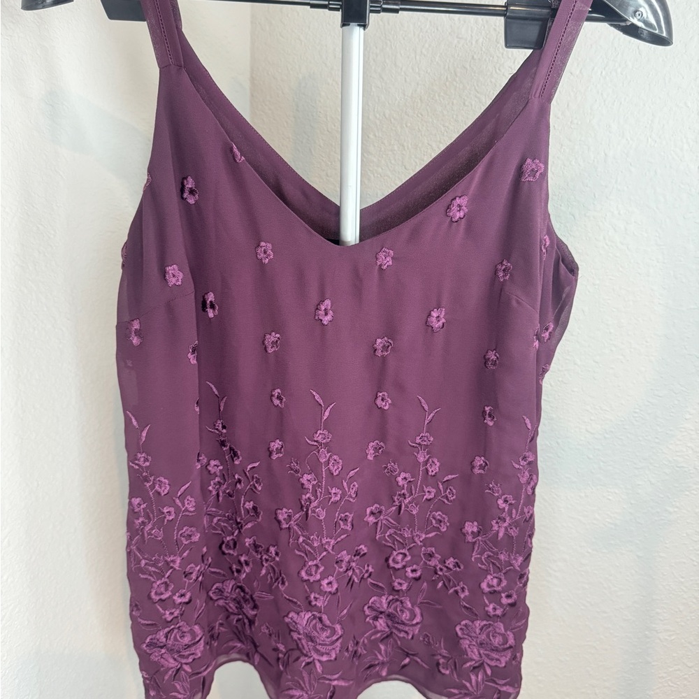 WHBM Embellished Purple Camisole Top Small (#242)